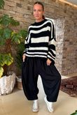 Made in Italy Big Softie Stripe Shortie Knit Black